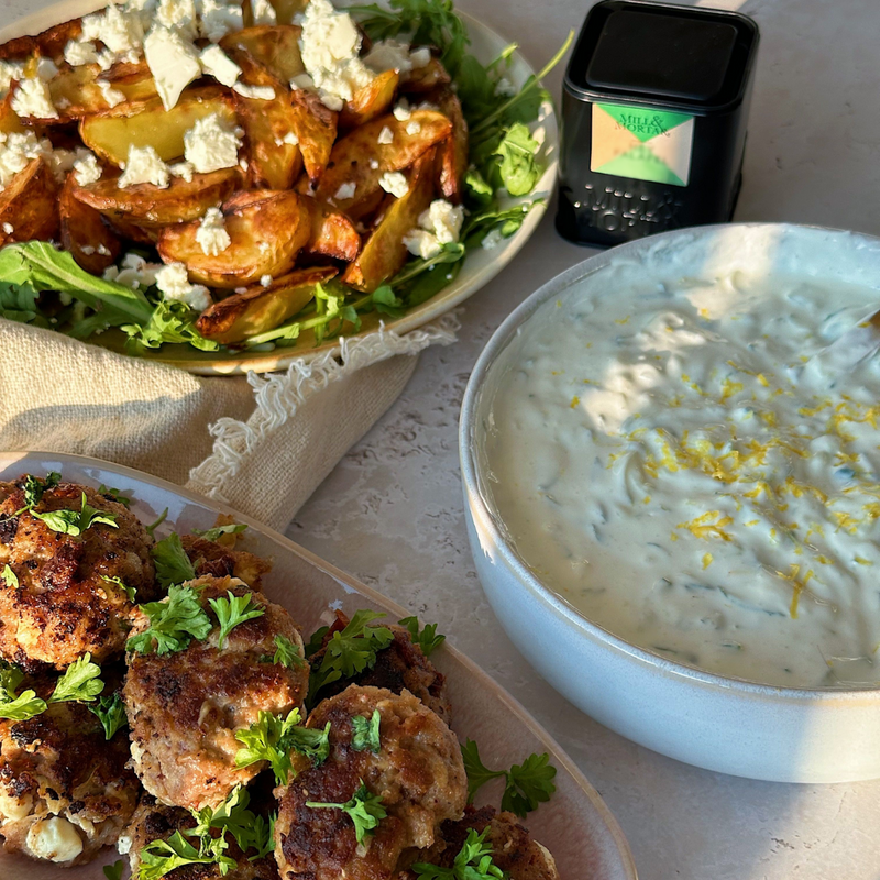 Greek Meatballs with Hey Falafel