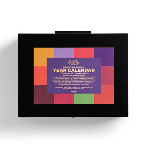 Year Calendar, 12 Months, 12 Organic spices